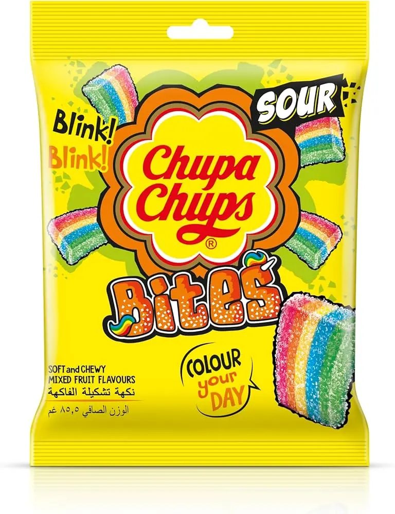Chupa Chups Mixed Fruit Sour Bites 85.5 Gm