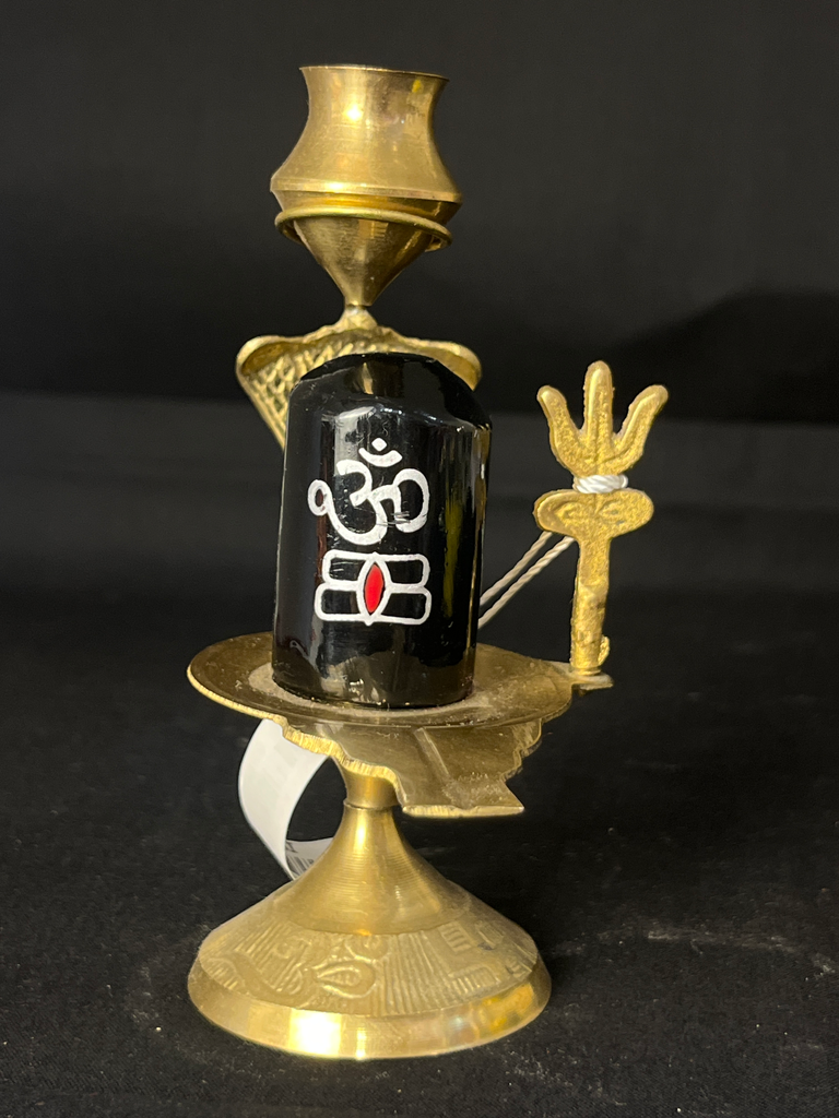 KTD Gopala Shiv Ji Shivling 11.5cm Brass & Stone No. 40