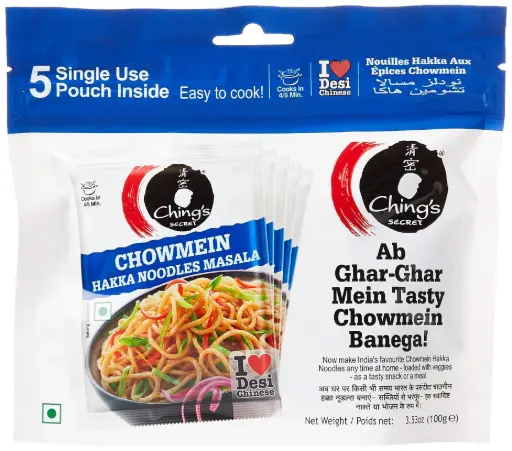 Chings Secret Chowmein Masala Hakka Noodles - Vegetarian 5 X 20 Gr