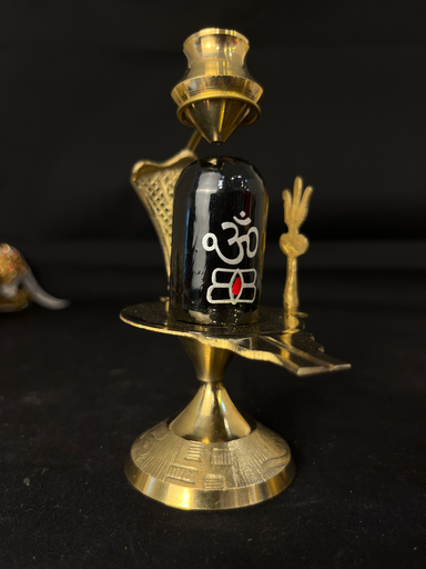 KTD Gopala Shiv Ji Shivling 13cm Brass & Stone No. 60